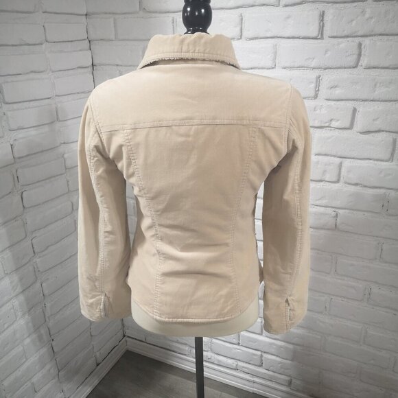 For Joseph "Fortune" Ladies Size Small Beige Sherpa Lined Corduroy Jacket - Picture 2 of 11